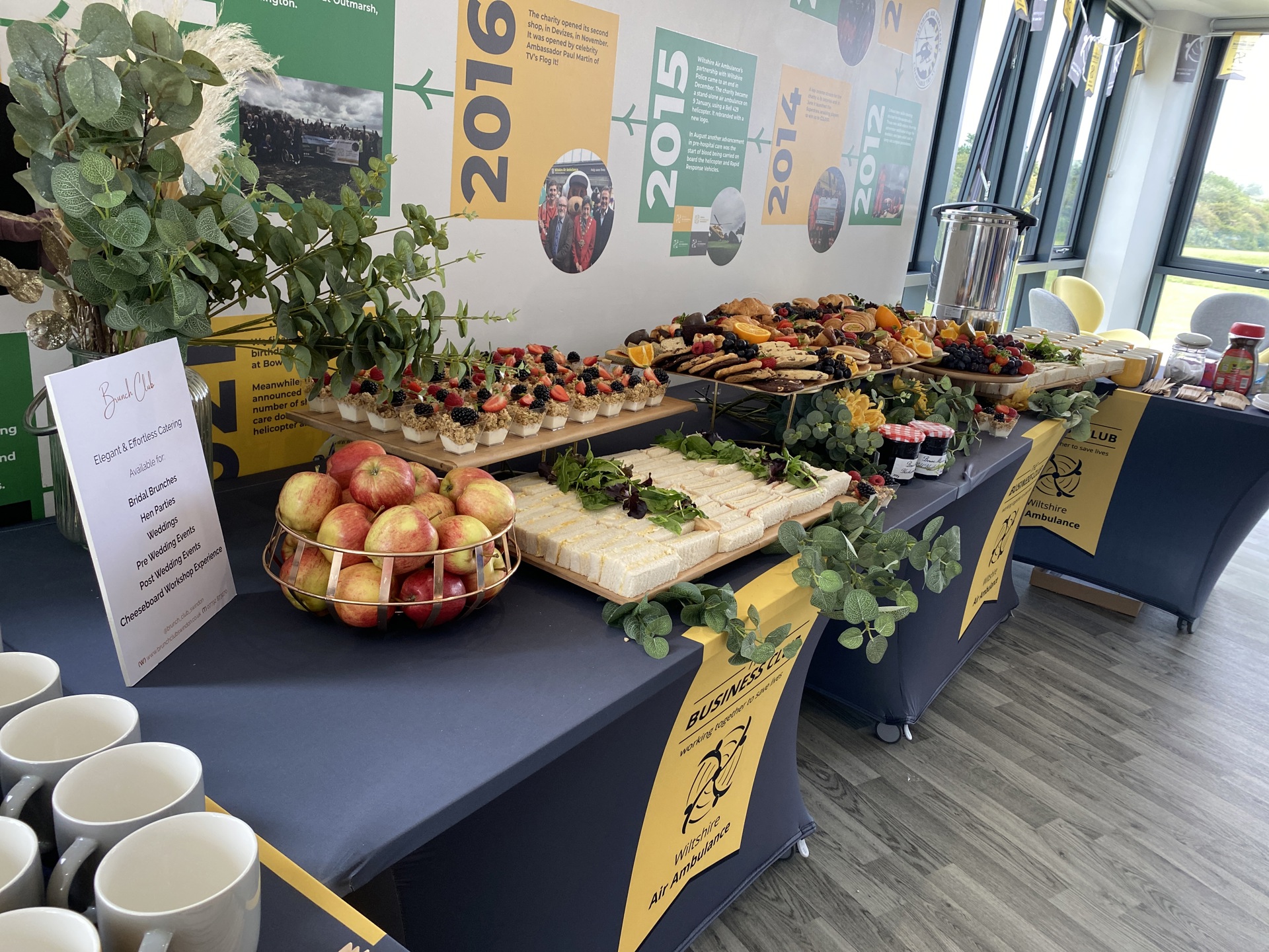 Tables laid out with graze platters Tables laid out with graze platters