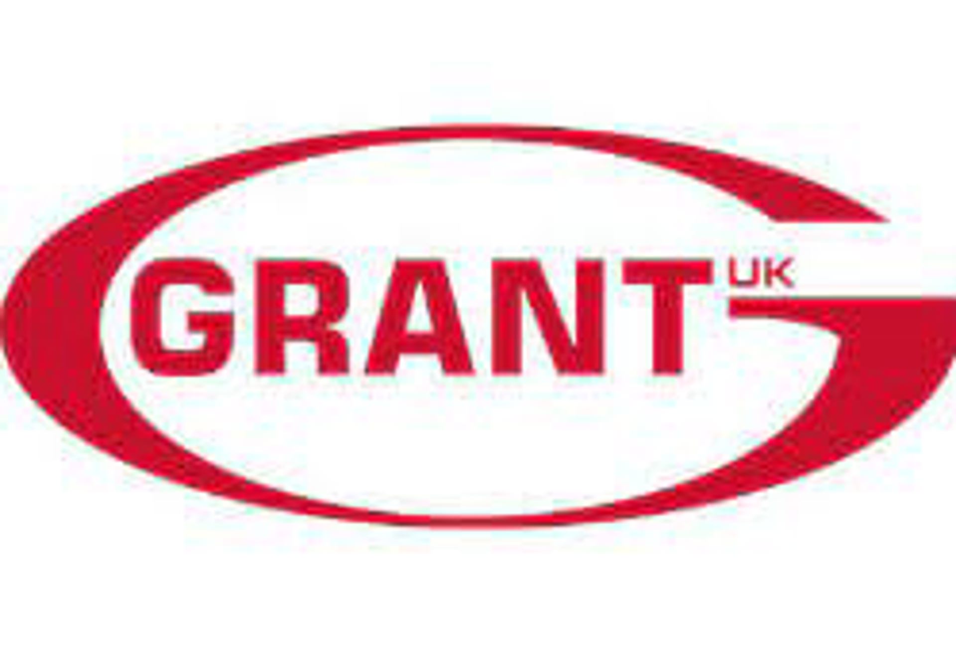 A red and white logo for Grant UK. A red and white logo for Grant UK.