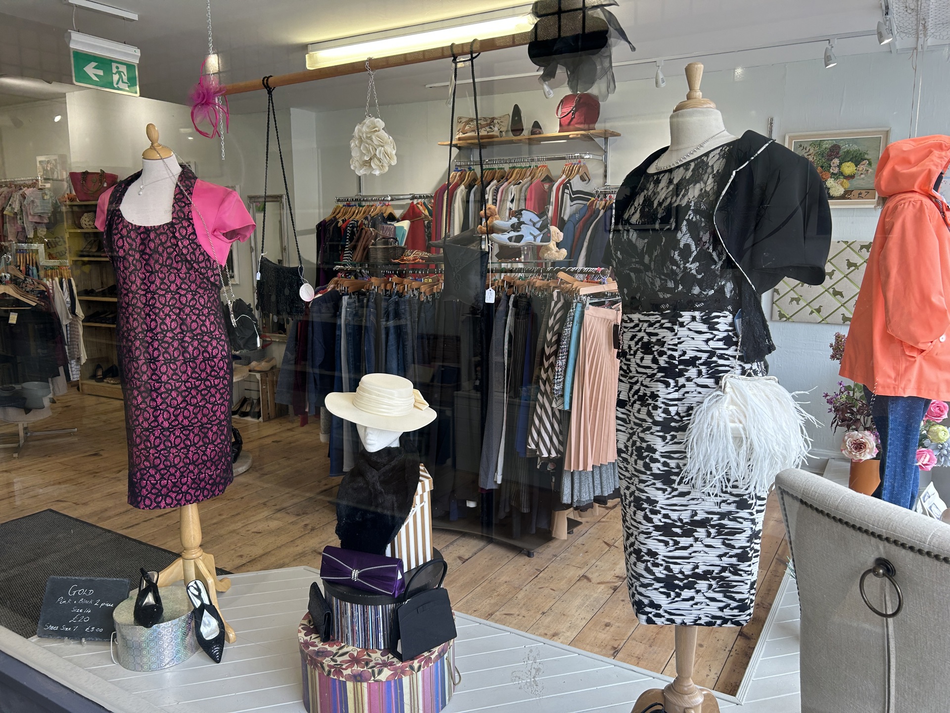 A selection of Mother of the Bride occasion wear for sale in the Devizes Charity Shop A selection of Mother of the Bride occasion wear for sale in the Devizes Charity Shop