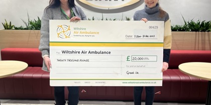 Grant UK cheque presentation of £20,000