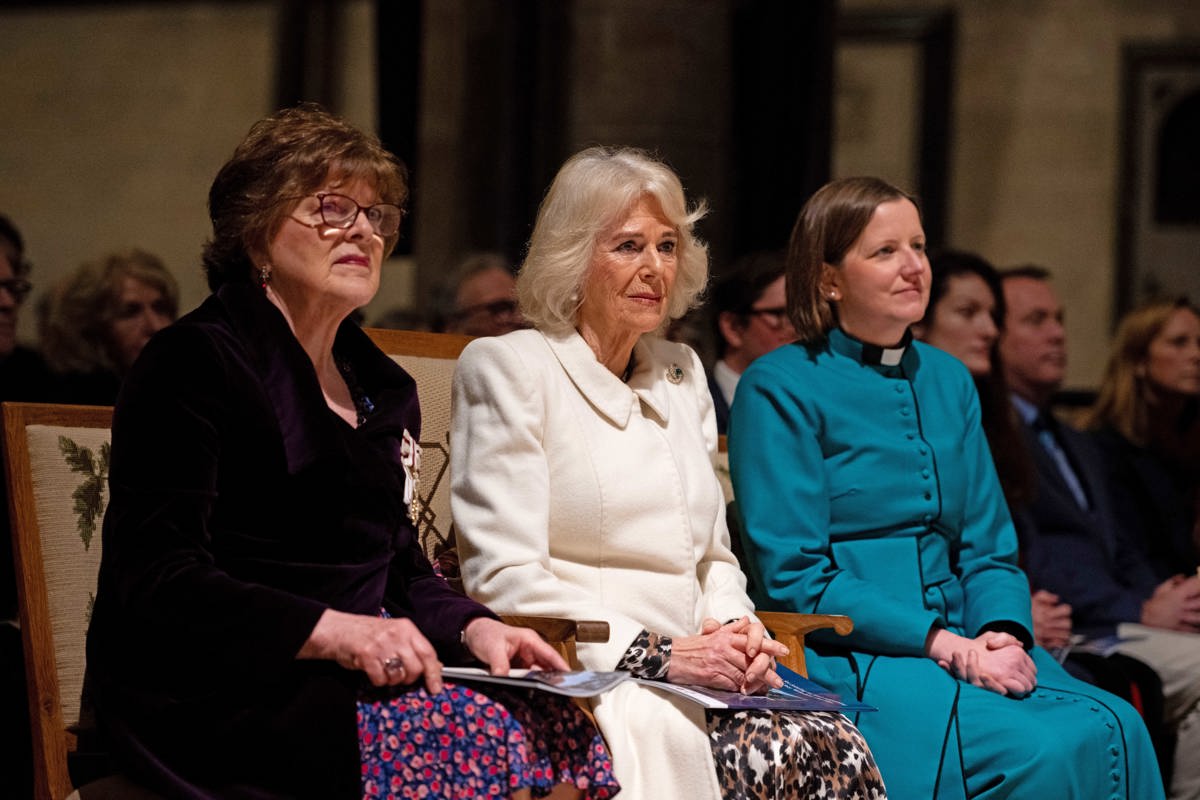 Her Majesty The Queen sitting in Salisbury Cathedral Her Majesty The Queen sitting in Salisbury Cathedral