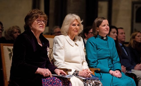 Her Majesty The Queen sitting in Salisbury Cathedral Her Majesty The Queen sitting in Salisbury Cathedral