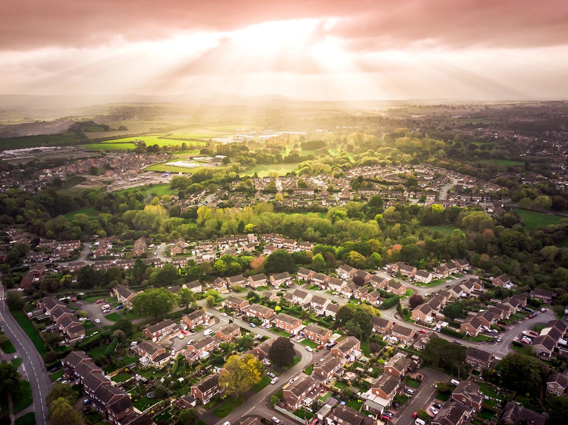 An aerial view of a town An aerial view of a town