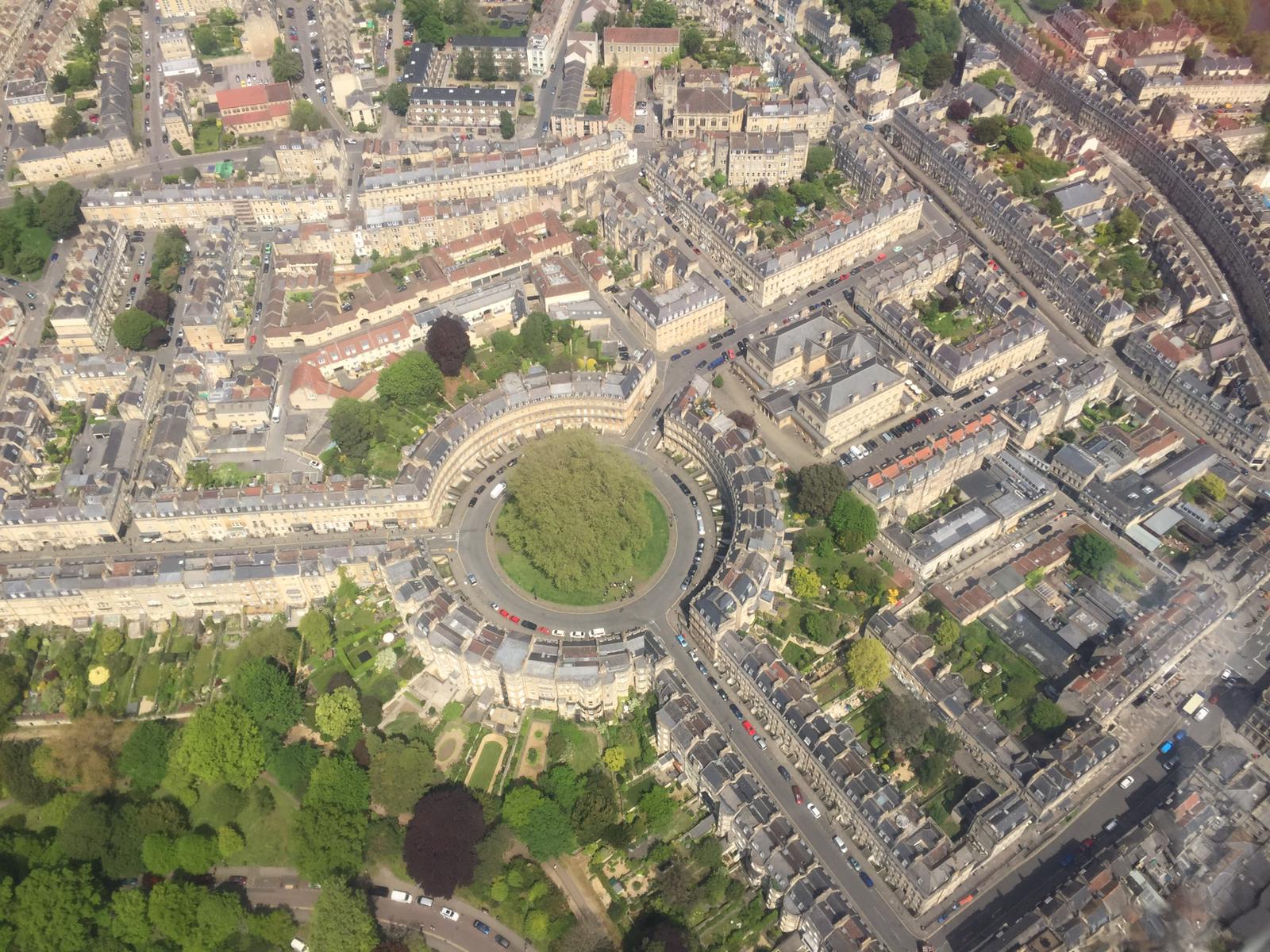 An aerial view of The Circle, Bath An aerial view of The Circle, Bath