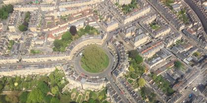 An aerial view of The Circle, Bath An aerial view of The Circle, Bath