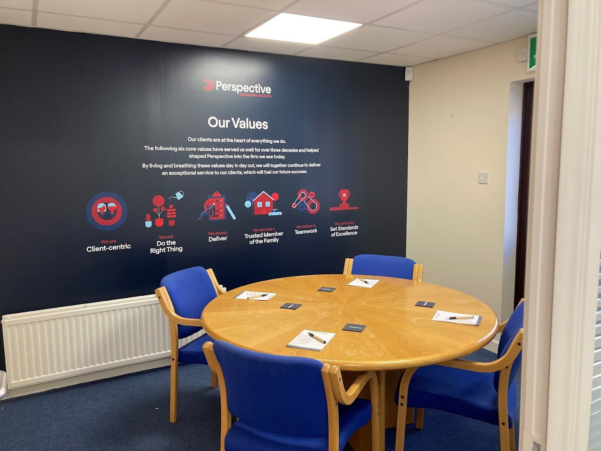A photo of a meeting room at the Perspective South West offices A photo of a meeting room at the Perspective South West offices