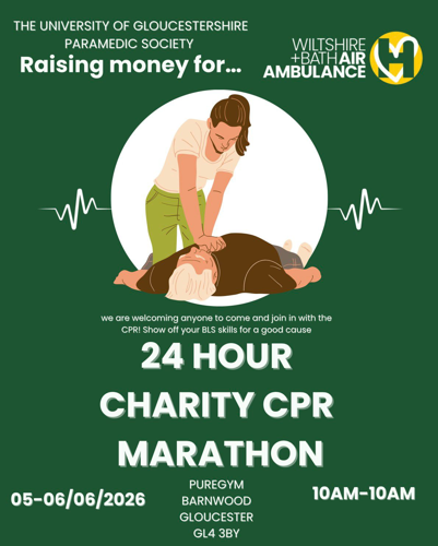 24 hour charity CPR marathon for Wiltshire and Bath Air Ambulance Charity.