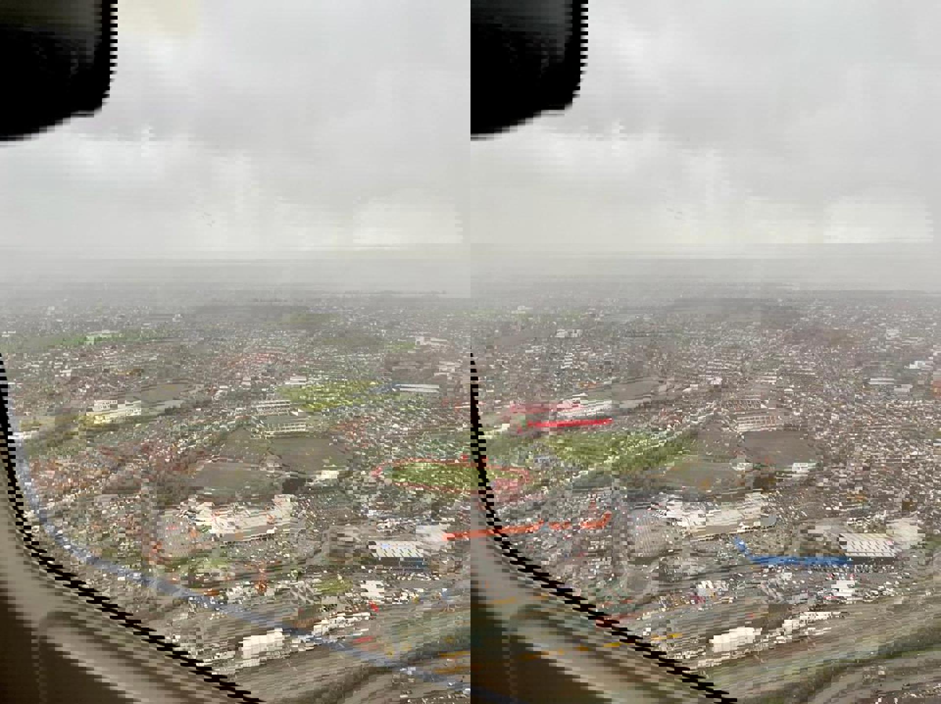 Aerial of Swindon with Swindon Town FC in the background Aerial of Swindon with Swindon Town FC in the background