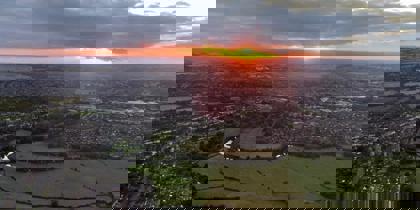 Aerial view of Chippenham with a sunset Aerial view of Chippenham with a sunset