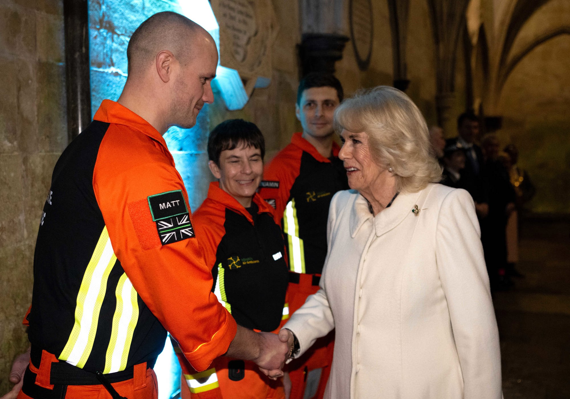 Trainee critical care paramedic Matt Metcalf meeting Her Majesty The Queen Trainee critical care paramedic Matt Metcalf meeting Her Majesty The Queen