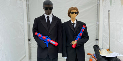 Two scarecrows from the Urchfont Scarecrow Festival 2023